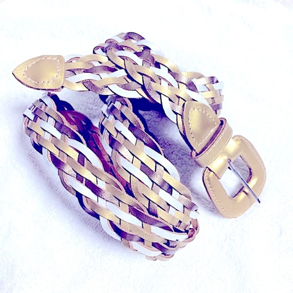 Bohemian »—»VTG«—« BOHO STYLE Genuine Leather Braided Linked Rope Belt - Picture 1 of 11